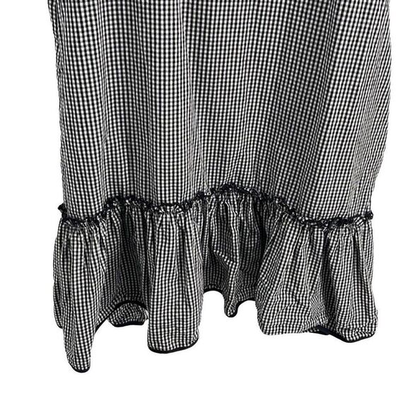 Zara Women's Shift Dress Shift Dress Ruffled Trim Mini Black White Check Size XS - Picture 8 of 10